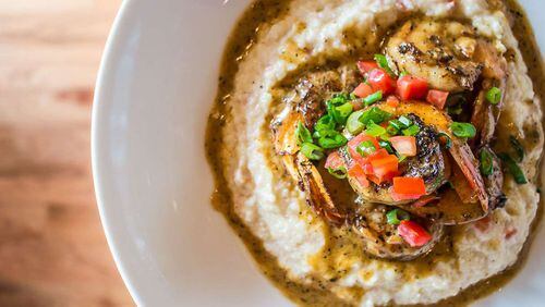 The dish that stands out at City Winery is the shrimp and grits, satisfyingly spiced with Cajun flavors, with yet more flavor coming from smoked gouda. (Madelynne Ross)