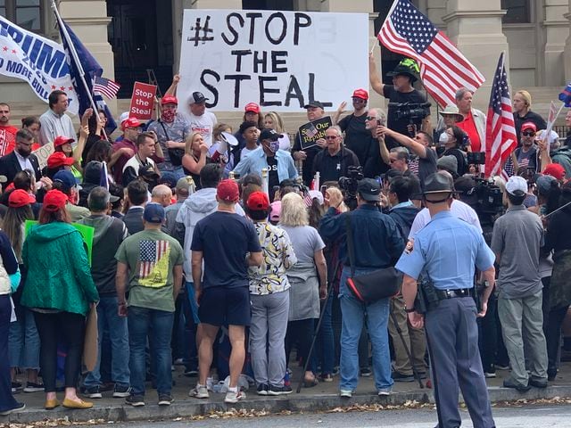 Trump supporters at Georgia State Capitol Saturday