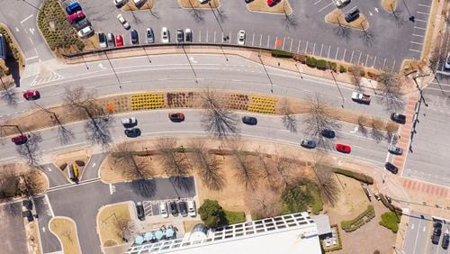 This is a Dunwoody intersection that will undergo a left-turn lane extension over the next few months.