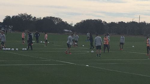 Atlanta United's players train in Florida on Tuesday.