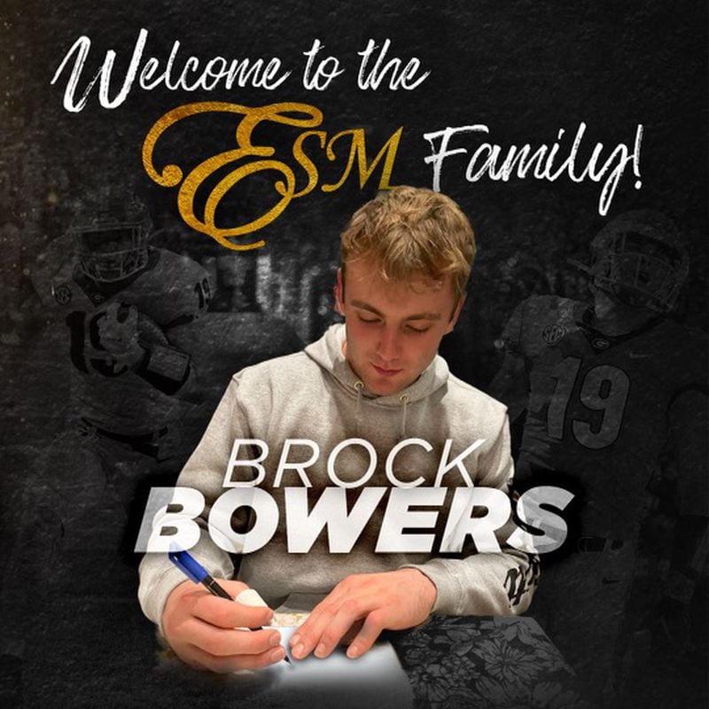 ESM (Everett Sports Marketing) provided this photo of Georgia star tight end Brock Bowers signing a marketing deal with the growing firm out of Greenville, S.C. (Photo provided by ESM)
