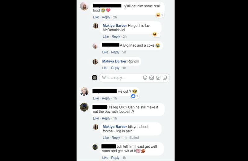 A thread from the Facebook page of Makiya Barber, sister of accused high school shooter Michael Jerome Barber, the 17-year-old's release from jail is discussed. Michael Barber, a junior at Huffman High School in Birmingham, Alabama, is accused of fatally shooting classmate Courtlin La'Shawn Arrington, also 17, on Wednesday, March 7, 2018.