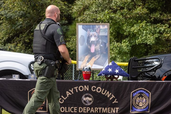 Clayton County police K-9 Waro memorial service