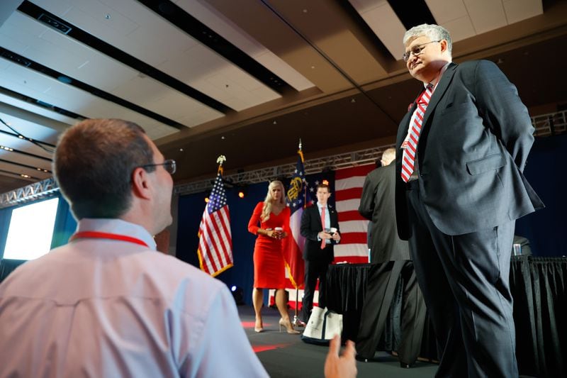 Georgia GOP Chairman David Shafer was reelected to a second term at the state convention on Saturday. Nathan Posner for The Atlanta Journal-Constitution.
