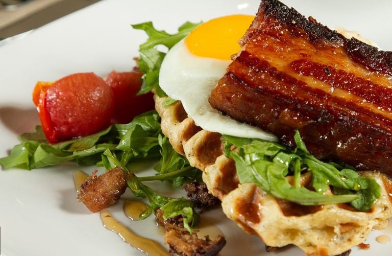 Praise the Lard is from the menu of the Waffle Experience, which is coming to the Chattahoochee Food Works food hall. Courtesy of the Waffle Experience