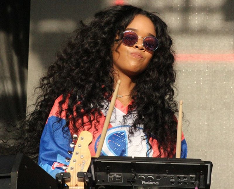 H.E.R. showcased her multiple musical talents during her One Musicfest set. Photo: Melissa Ruggieri/AJC