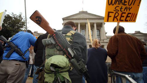 An AJC file photo from a gun rights protest.