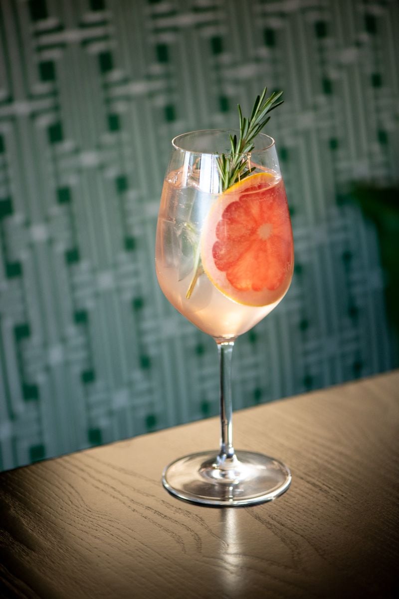 Quality spritzes, such as this Rose Spritz, enhance the mood at Tre Vele. (Mia Yakel for The Atlanta Journal-Constitution)