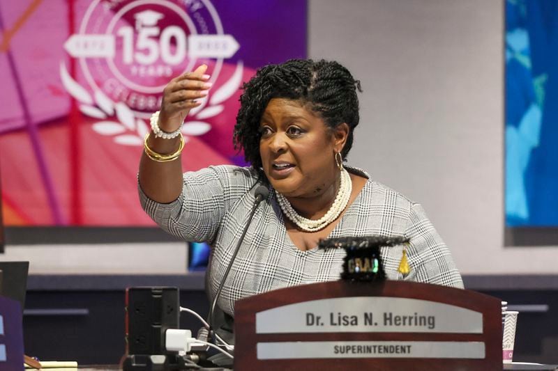 Atlanta Public Schools superintendent Lisa Herring is leaving her post at the end of the month after the school board opted not to renew her contract. (Jason Getz / Jason.Getz@ajc.com)