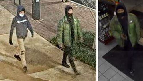 Crime Stoppers released surveillance photos of two “possible suspects” spotted near the scene that night.