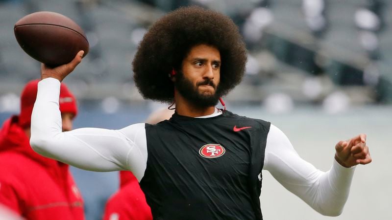 Quarterback Colin Kaepernick played with the San Francisco 49ers from 2011 to 2016.