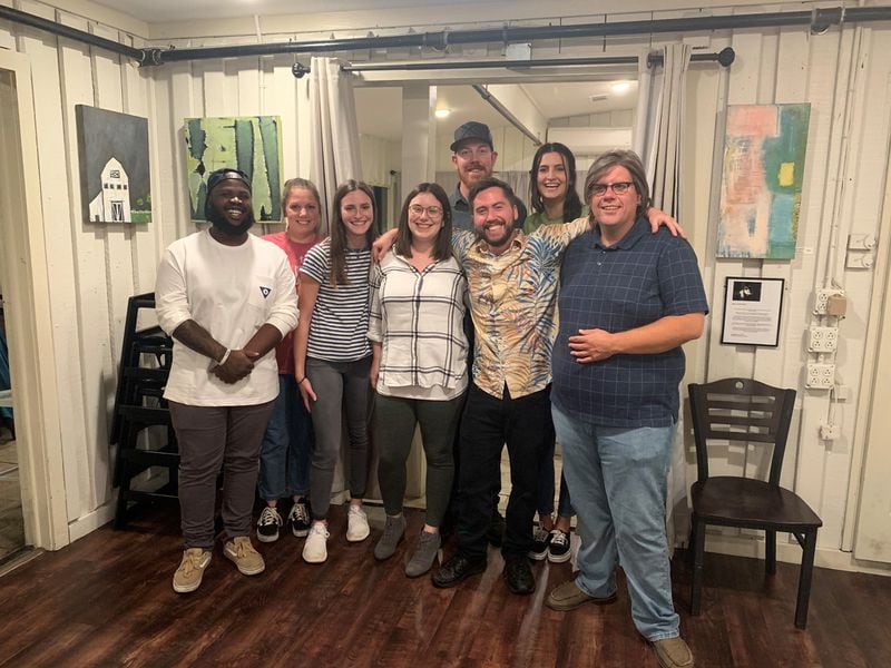 Some of the employees at the Curious Pig are (front row, from left) Devante Dillard, Alisha Kelly, Abby Savoie, Emily Kinyoun, Brandon Nixon and Tyler Schake; (back row, from left) Andrew Jenkins and Bridget Odom. CONTRIBUTED BY THE CURIOUS PIG