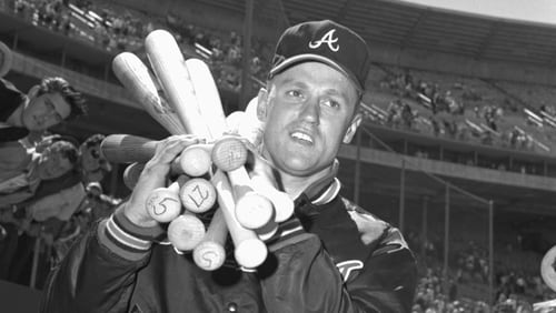 Braves right-handed pitcher Tony Cloninger hit two grand slams and got the win  in a 17-3 victory over the Giants on July 3, 1966. (AP photo)
