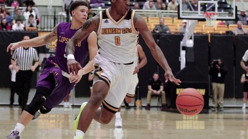 Kendrick Ray, a 6-foot-1 junior guard, is averaging 22.4 points per game for Kennesaw State this season, as of Jan. 13, 2017. (Photo by Mike Beaverson/Courtesy of KSU Athletics)