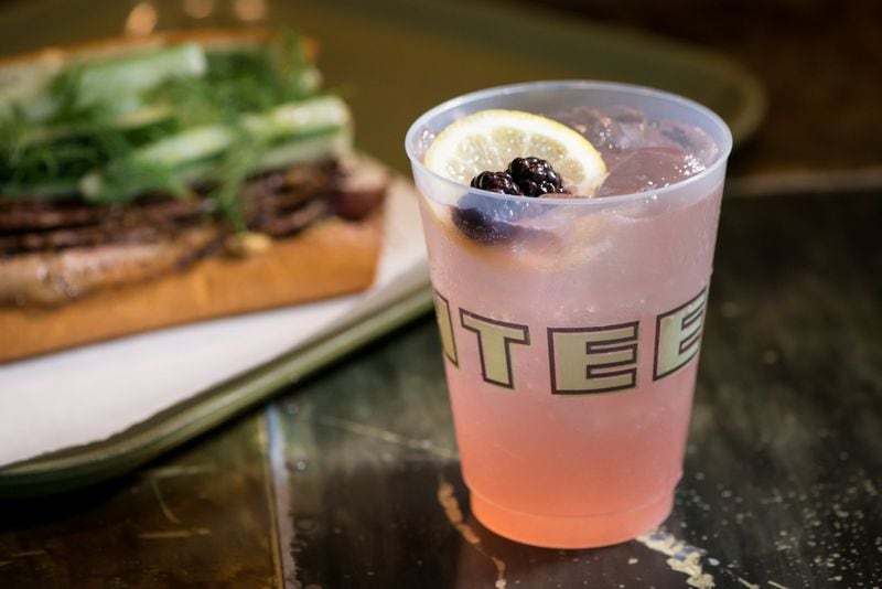  The Vodka Sling from Square Bar, with blackberry, lemon, and soda. Photo credit- Mia Yakel