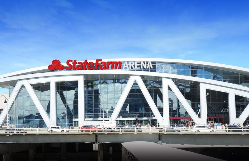 A rendering of the outside of the former Philips Arena, which will be christened State Farm Arena. (Credit: Atlanta Hawks)