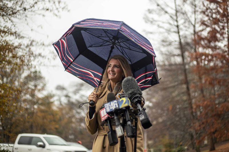 U.S. Sen. Kelly Loeffler is shown campaigning in December 2020 at Chastain Park ahead of her runoff against Democrat Raphael Warnock on Jan. 5, 2021. Texts from that period, spanning from November 2020 to February 2021, almost entirely involve discussions between Loeffler, her aides, allies and supporters about election fraud, her runoff campaign and certification of Democrat Joe Biden’s presidential victory. (Alyssa Pointer / Alyssa.Pointer@ajc.com)