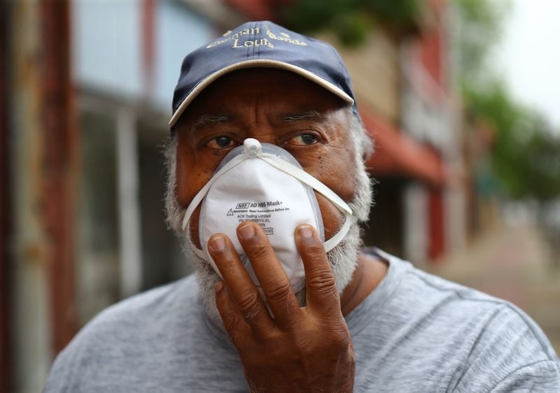 Vietnam veteran Robert Ingram, 74, on West Broad Street in downtown Sparta, is alarmed by the coronavirus cases in Hancock County. “I think it’s more than serious,” he said. “It’s a matter of life and death is what it is,” Ingram’s aunt survived coronavirus at the Sparta Health and Rehabilitation nursing home where multiple residents have died. (PHOTO by Curtis Compton ccompton@ajc.com)