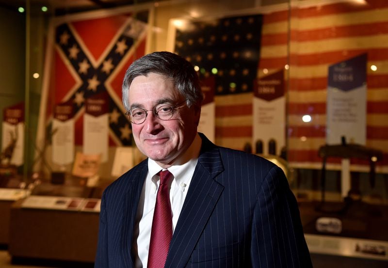 Sheffield Hale, president of Atlanta History Center, shown in the center's Turning Point: The American Civil War. The collection is one of the nation's largest and most complete Civil War exhibitions. BRANT SANDERLIN/BSANDERLIN@AJC.COM