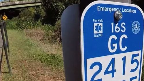 More Emergency Locator Markers will be installed this year along the Cobb County portion of the Silver Comet Trail at about a quarter-mile apart. Someone on the trail needing help can call 911 and give the eight-digit number on the sign for first responders to arrive at that precise location. (Courtesy of Cobb County)