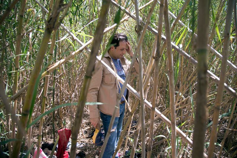 On March 24, 2017, Rep. Poncho Nevarez, D-Eagle Pass, discovered clothes, including children's shoes, backpacks and clothes, on a cleared path on his property, located 200 yards from the Rio Grande. Nevarez not only does not want the wall on his private property, but he also does not support Trump's wall. "it's just people trying to get across, the only thing they did wrong is (crossing)," said Nevarez. "What barbarians at the gate do we have?" (RESHMA KIRPALANI / AMERICAN-STATESMAN)