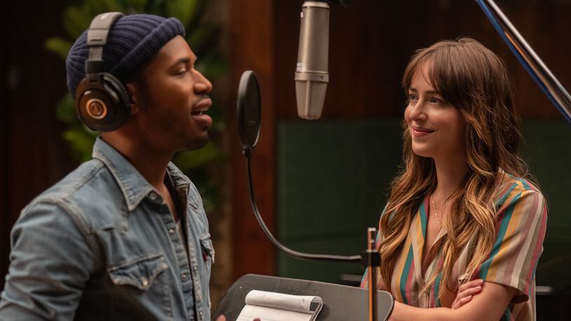 Kelvin Harrison Jr. stars as David Cliff and Dakota Johnson as Maggie Sherwoode in THE HIGH NOTE, a Focus Features release.   Credit: Glen Wilson / Focus Features