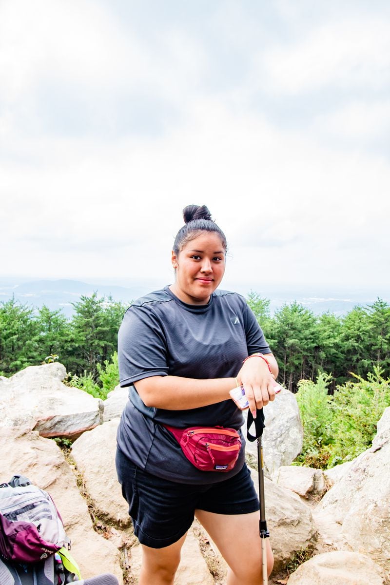 Samantha Hernandez, 19, who is Mexican American, took up hiking for the first time with the Refugee Women's Network. (Courtesy of Ileana Yustis / Refugee Women's Network)