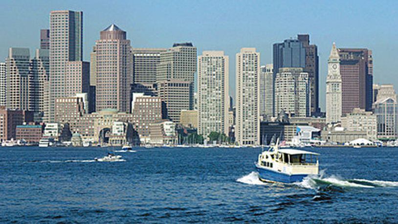 Boston Harbor Skyline - the view of downtown Boston from across the harbor in Charlestown.