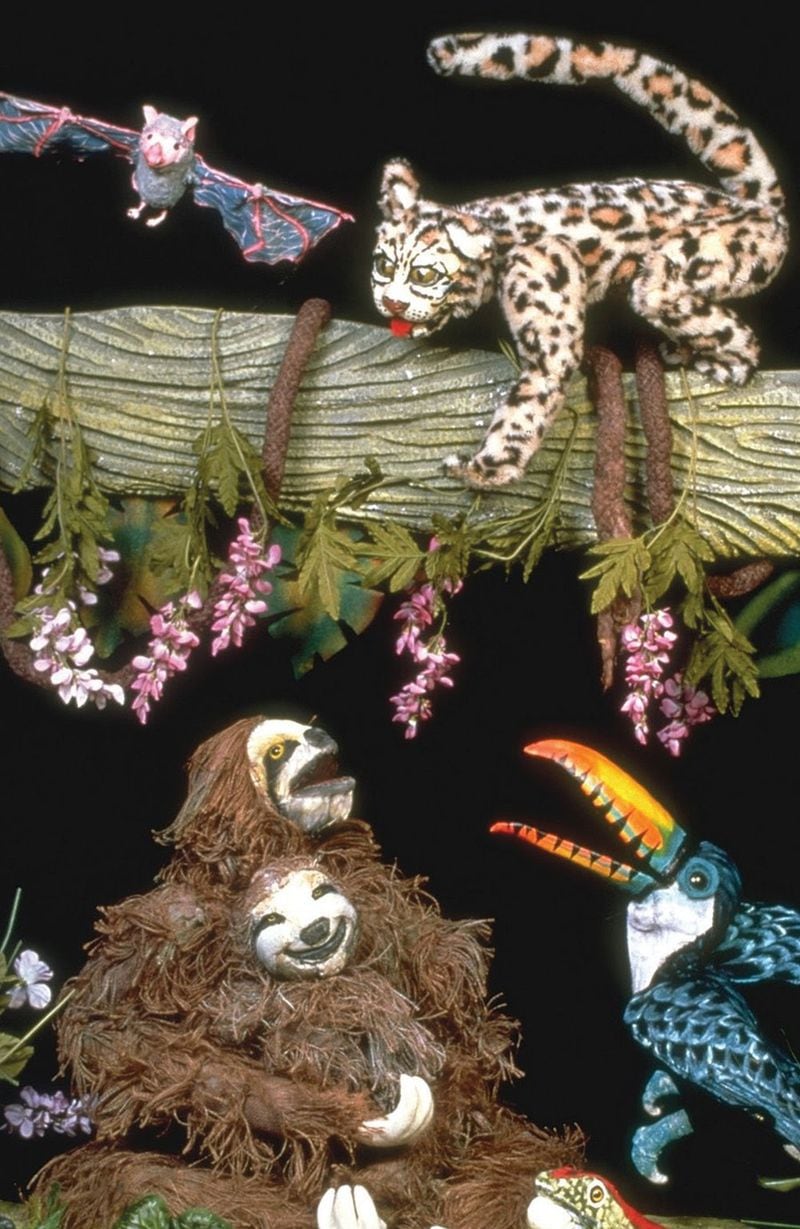“Rainforest Adventures” opens Jan. 23 and continues through March 4 at the Center for Puppetry Arts. CONTRIBUTED BY DAVID ZEIGER