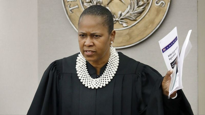 Judge Tammy Kemp is angered Monday, Sept. 23, 2019, after learning Dallas County District Attorney John Creuzot gave an interview about the case of former Dallas police Officer Amber Guyger despite a gag order. Guyger's murder trial began Monday.