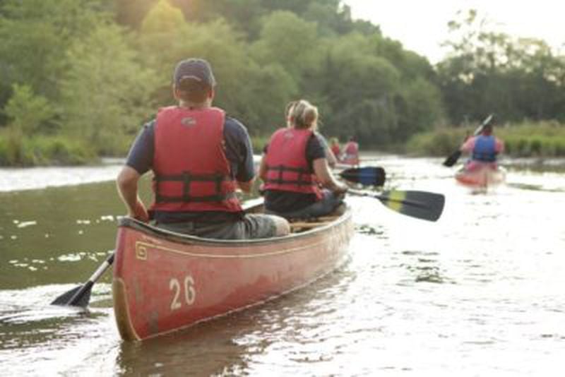 Spend date night on a guided canoe trip on the Chattahoochee River.