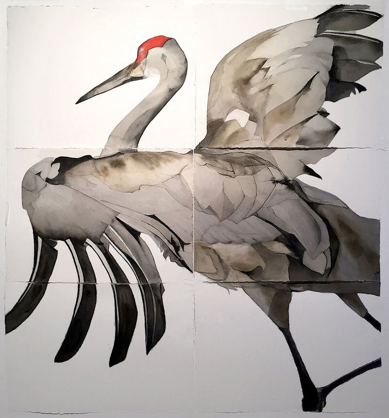 Atlanta artist Heather Lancaster is known for her large-scale works of wildlife, including ostriches, elephants, egrets and, most recently, sandhill cranes. 