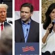 This combination of 2023 photos shows, from left, former President Donald Trump, Florida Gov. Ron DeSantis, former U.N. Ambassador Nikki Haley. All are vying for the Republican presidential nomination. (AP)