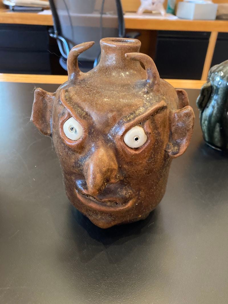 Mildred Meaders' "Devil Politician" face jug.
Courtesy of William M. House