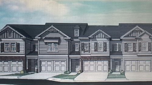 A new townhome community in Powder Springs will be comprised of 24 units on Hopkins Road. (Rendering courtesy of Olympia Homes)