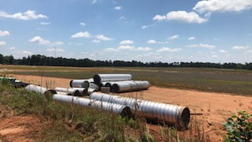 Despite struggling to find retail partners, Stockbridge has installed sewer pipes throughout its Bridges at Jodeco project. PHOTO: CITY OF STOCKBRIDGE.