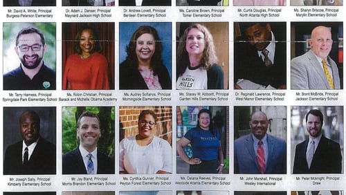 The 24 school principals, named and pictured in a mailer intended to generate school board support for Atlanta Public School Superintendent Meria Carstarphen/AJC file