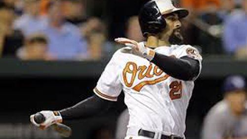 The Braves are pursuing free agent Nick Markakis, who could be a good fit for them in right field. (AP photo)