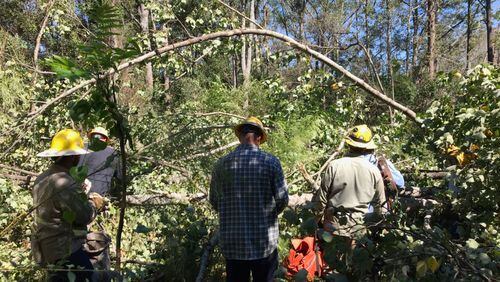 Several linemen from Marietta Power have been in Cordele in southwest Georgia to assist with restoration of electrical power due to the devastation caused by Hurricane Michael. Courtesy of Marietta