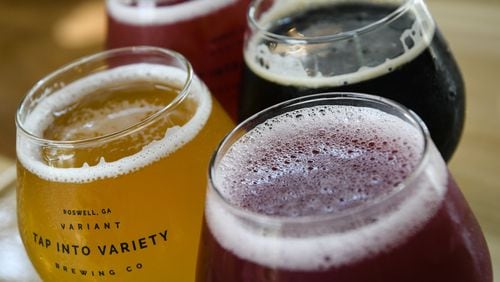 A selection of beers available at Variant, a small taproom-driven brewery in Roswell. Contributed by John Amis
