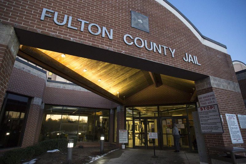 The view from outside the Fulton County Jail. (AJC file photo)