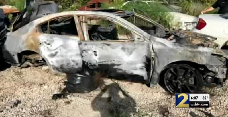 This is a photo of the burned car police gave Channel 2 Action News.