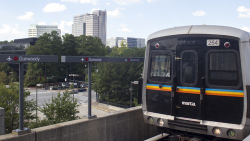 The Dunwoody MARTA station. The station is across the street from the High Street property that is a possible location for Amazon's second headquarters -- should the company choose Atlanta for its new home away from home. CASEY SYKES / CASEY.SYKES@AJC.COM