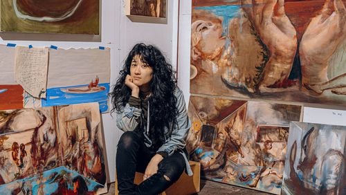 Atlanta-based artist Aineki Traverso, who works out of a Murphy Rail Studios space on the southside, has won the 2024 Edge Award bestowed by the Forward Arts Foundation.
(Courtesy of Will Crooks)