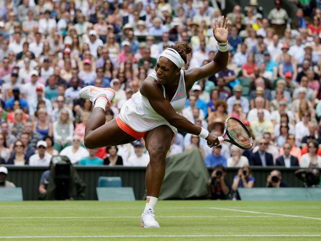 Serena Williams plays against Sabine Lisicki at Wimbledon