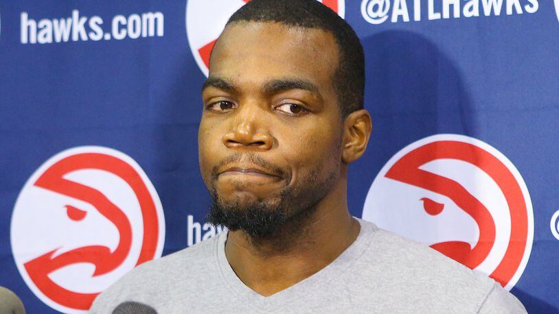 Hawks Paul Millsap, who will be a free agent July 1st, takes questions from the media during team exit interviews on Thursday, May 28, 2015, in Atlanta. Curtis Compton / ccompton@ajc.com