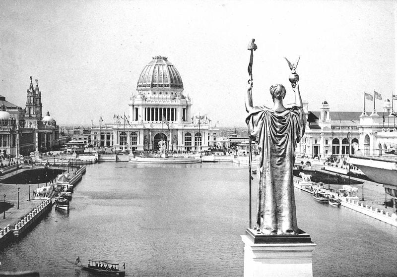 The Grand Basin at the 1893 Columbian Exposition held in Chicago, a World's Fair that the city stole away from New York.