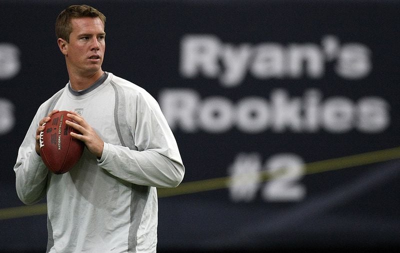 In 2008, Matt Ryan became the first rookie to start a season for the Falcons at quarterback since Steve Bartkowski in 1975. (Curtis Compton/AJC)