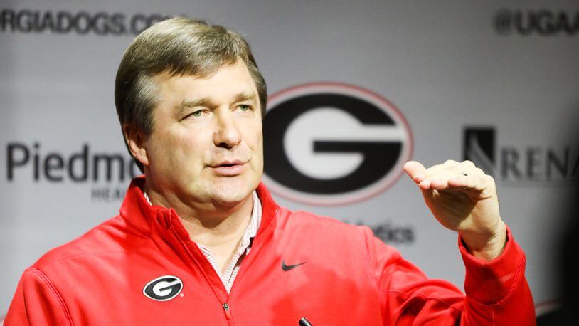 Georgia head coach Kirby Smart talks about the 2020 Class at a press conference on National Signing Day Wednesday, Feb. 5, 2020. at Butts-Mehre Heritage Hall in Athens.