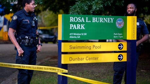 Atlanta police investigated a shooting in the Rosa L. Burney Park area Sunday night.